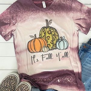 It’s fall y’all Bleached Tshirt Ready to ship